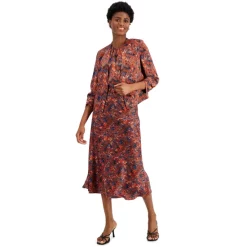 Budget ✔️ Bar III 👩 Women's Ikat-Print Scrunch-Sleeve Blazer, Created For Macy's Blue Shadow Combo 🧨 -Cheap Bar III Store unnamed file 1015