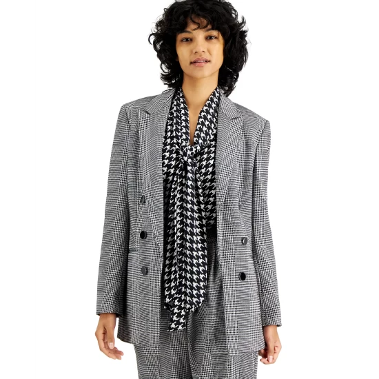 Cheapest ๐งจ Bar III ๐ฉ Women's Plaid Faux Double-Breasted Jacket, Created For Macy's Black/white ๐ 4 Cheapest ๐งจ Bar III ๐ฉ Women's Plaid Faux Double-Breasted Jacket, Created For Macy's Black/white ๐ - Image 4