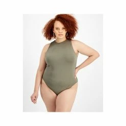 Cheapest 🔔 Bar III Trendy Plus Size Bodycon Tank Bodysuit, Created For Macy's Dusty Olive ⭐ -Cheap Bar III Store unnamed file 1129