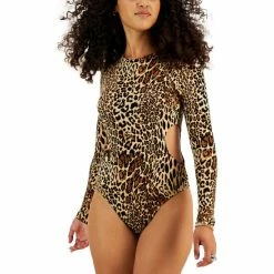 Brand new ✨ Bar III 👩 Women's Leopard-Print Cut-Out Thong Bodysuit, Created For Macy's Chrm Cheetah 🧨
