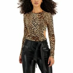Brand new ✨ Bar III 👩 Women's Leopard-Print Cut-Out Thong Bodysuit, Created For Macy's Chrm Cheetah 🧨 -Cheap Bar III Store unnamed file 1143