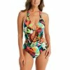 New ⌛ Bar III 👩 Women's Tropical Dreams Cowlneck One-Piece 🩱 Swimsuit, Created For Macy's Multi 💯