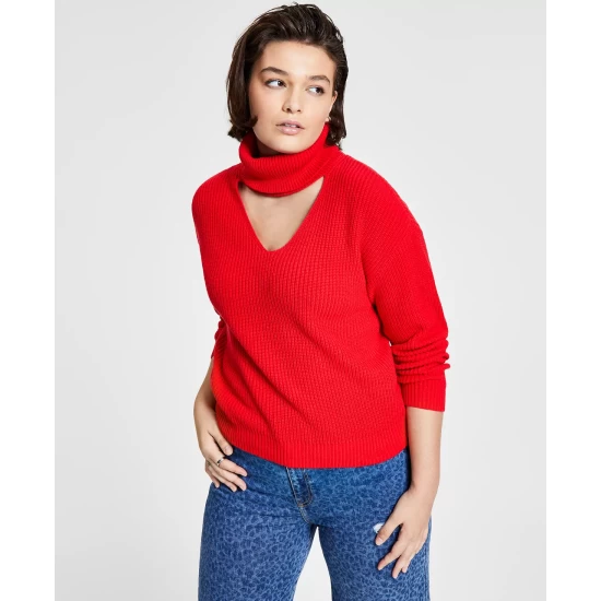 Flash Sale ๐คฉ Bar III ๐ฉ Women's Cutout-Detail Turtleneck Sweater, Created For Macy's Aqua Lake ๐งจ 7 Flash Sale ๐คฉ Bar III ๐ฉ Women's Cutout-Detail Turtleneck Sweater, Created For Macy's Aqua Lake ๐งจ - Image 7