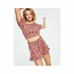 Best deal 😀 Bar III 👩 Women's Printed Textured Ruffle-Detail Pull-On Skort, Created For Macy's Tiger Tracks ✨ -Cheap Bar III Store unnamed file 1171
