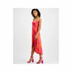 Budget 😍 Bar III 👩 Women's Twisted-Bodice Front-Slit 👗 Dress, Created For Macy's Sunset Berry Cmb 🤩 -Cheap Bar III Store unnamed file 1176