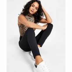 Discount 🧨 Bar III 👩 Women's Compression Bodycon Leggings, Created For Macy's Deep Black 😍 -Cheap Bar III Store unnamed file 1185