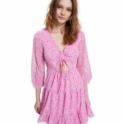 Best Pirce 🥰 Bar III 👩 Women's Polka-Dot O-Ring 👗 Dress, Created For Macy's Havan Pink Combo ✨ -Cheap Bar III Store unnamed file 1195