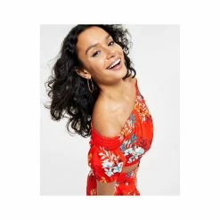 Buy 👏 Bar III 👩 Women's Printed Off-The-Shoulder Smocked Top, Created For Macy's Montereybouquet 😉 -Cheap Bar III Store unnamed file 1212