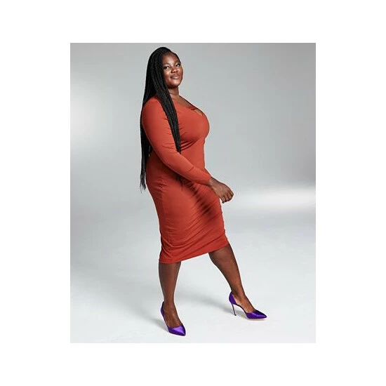 Top 10 โญ Bar III GooGoo Atkins Trendy Plus Size Bodycon Long-Sleeve Peekaboo Midi ๐ Dress, Created For Macy's Copper Rust ๐ 3 Top 10 โญ Bar III GooGoo Atkins Trendy Plus Size Bodycon Long-Sleeve Peekaboo Midi ๐ Dress, Created For Macy's Copper Rust ๐ - Image 3