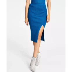 Best Pirce 😉 Bar III 👩 Women's Ribbed Sweater Midi Pencil 👗 Skirt, Created For Macy's Deep Black 😀 -Cheap Bar III Store unnamed file 123