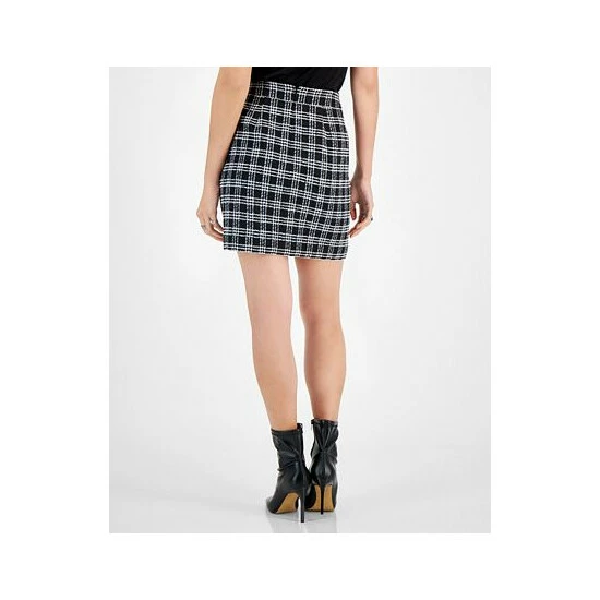 Outlet β€οΈ Bar III π© Women's Plaid Tweed High-Waist Pencil Mini π Skirt, Created For Macy's Black/white π 2 Outlet β€οΈ Bar III π© Women's Plaid Tweed High-Waist Pencil Mini π Skirt, Created For Macy's Black/white π - Image 2