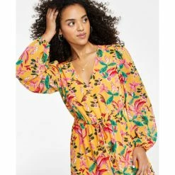 Outlet 🤩 Bar III 👩 Women's Printed Chiffon Maxi 👗 Dress, Created For Macy's Kauai Garden 👏 -Cheap Bar III Store unnamed file 1256