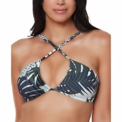 Wholesale ✨ Bar III Moody Tropics Convertible 👙 Bikini Top, Created For Macy's Multi ⌛
