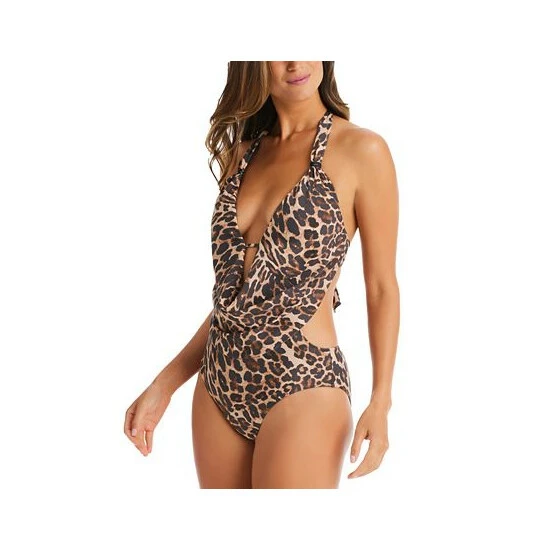 Best Sale 𧨠Bar III π© Women's Animal-Print Cowlneck One-Piece π©± Swimsuit, Created For Macy's Natural π 3 Best Sale 𧨠Bar III π© Women's Animal-Print Cowlneck One-Piece π©± Swimsuit, Created For Macy's Natural π - Image 3