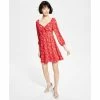 Best reviews of ✔️ Bar III 👩 Women's Ditsy-Print Tie-Bust 👗 Dress, Created For Macy's Aurora Red Floral 😉