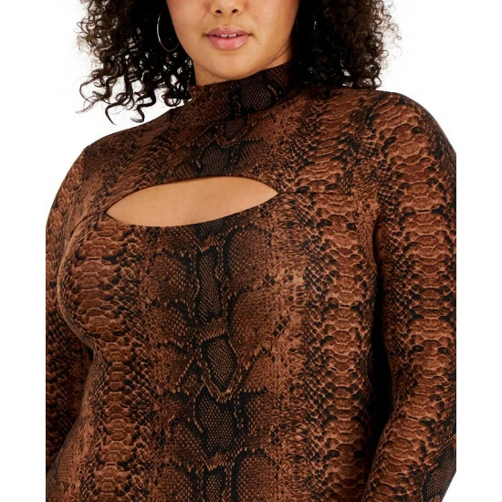 Top 10 ๐ฏ Bar III Plus Size Cutout Bodycon ๐ Dress, Created For Macy's Snake Python Brown ๐ 4 Top 10 ๐ฏ Bar III Plus Size Cutout Bodycon ๐ Dress, Created For Macy's Snake Python Brown ๐ - Image 4