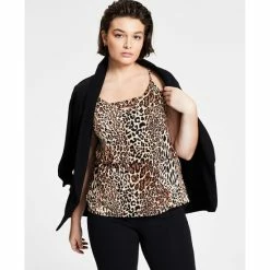 Hot Sale 🤩 Bar III Zip Back Cheetah-Printed Camisole, Regular & Petite, Created For Macy's 😉