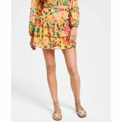 Cheapest ❤️ Bar III 👩 Women's Floral-Print Ruffled Pull-On Mini 👗 Skirt, Created For Macy's Kauai Garden 🎉