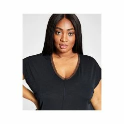 Hot Sale 🎉 Bar III Trendy Plus Size Mixed-Media Top, Created For Macy's Dusty Olive 🧨 -Cheap Bar III Store unnamed file 1296