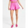 Deals 😉 Bar III 👩 Women's Textured Ruffled Drawstring Pull-On Shorts, Created For Macy's Pink Shock ⌛