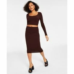 Hot Sale 👏 Bar III Cropped Top & Midi 👗 Skirt, Created For Macy's 💯