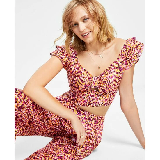 Flash Sale 😍 Bar III 👩 Women's Printed Sweetheart Cut-Out Crop Top, Created For Macy's Tiger Tracks 😍 1 Flash Sale 😍 Bar III 👩 Women's Printed Sweetheart Cut-Out Crop Top, Created For Macy's Tiger Tracks 😍