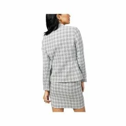Best Sale ⭐ Bar III 👩 Women's Tweed Faux Double-Breasted Blazer, Created For Macy's Bar White Combo 👏 -Cheap Bar III Store unnamed file 1309