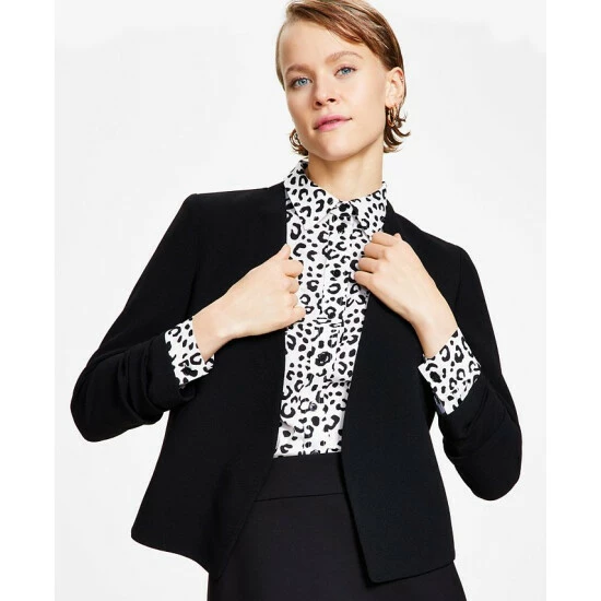 Flash Sale π Bar III π© Women's Textured Crepe Scrunch-Sleeve Blazer, Created For Macy's Black βοΈ 1 Flash Sale π Bar III π© Women's Textured Crepe Scrunch-Sleeve Blazer, Created For Macy's Black βοΈ