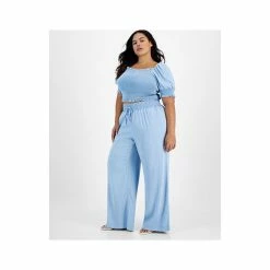 Best deal 😀 Bar III Plus Size Chambray Wide-Leg Pull-On Pants, Created For Macy's Blue Whisper 🎁 7 Best deal 😀 Bar III Plus Size Chambray Wide-Leg Pull-On Pants, Created For Macy's Blue Whisper 🎁 -Cheap Bar III Store unnamed file 1333