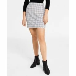 Budget 🥰 Bar III 👩 Women's Tweed Pencil 👗 Skirt, Created For Macy's Bar White Combo 🥰