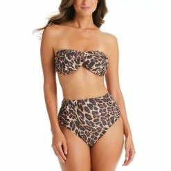 Best reviews of 😀 Bar III Beach Cheetah Bandeau 👙 Bikini Top & High Waist Bottoms, Created For Macy's Natural 👏