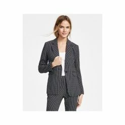 Best Sale 🔥 Bar III 👩 Women's Patterned Jacquard One-Button Blazer, Created For Macy's Black Combo 🧨 -Cheap Bar III Store unnamed file 1377