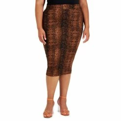 Coupon 👍 Bar III Plus Size Animal-Print Midi 👗 Skirt, Created For Macy's Snake Python 🔔