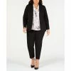 New ⌛ Bar III Trendy Plus Size Open-Front Jacket, Printed Blouse & Straight-Leg Pants, Created For Macy's Navy 🎉
