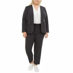 Best Pirce 🔥 Bar III Plus Size Open-Front Blazer, V-Neck Blouse & Ankle Pants, Created For Macy's Navy ⭐