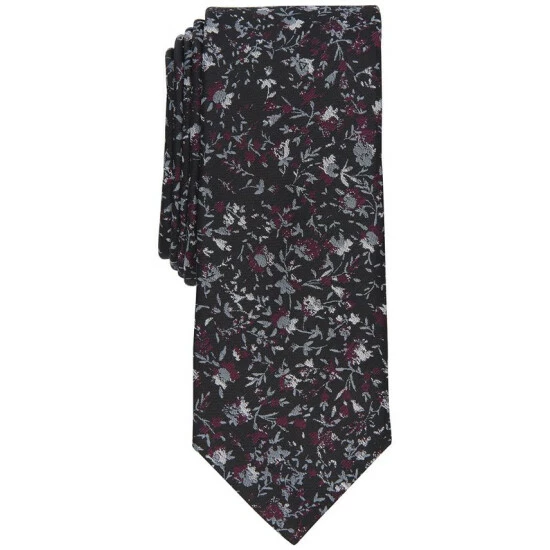 Cheap 😉 Bar III Men's Machia Floral Tie, Created For Macy's Black 🥰 1 Cheap 😉 Bar III Men's Machia Floral Tie, Created For Macy's Black 🥰