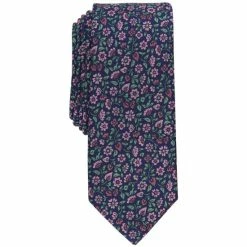Buy 😉 Bar III Men's Wildey Skinny Floral Tie, Created For Macy's Blue 👏