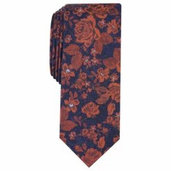 Cheapest 👏 Bar III Men's Sereno Skinny Floral Tie, Created For Macy's Cognac ❤️