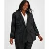 Flash Sale 😉 Bar III Plus Size One-Button Pinstripe Blazer, Created For Macy's Bar Black/whie 😍