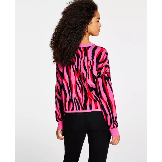 Wholesale βοΈ Bar III π© Women's Printed Drop-Shoulder Ribbed-Edge Sweater, Created For Macy's Zebra Twist Ep β 3 Wholesale βοΈ Bar III π© Women's Printed Drop-Shoulder Ribbed-Edge Sweater, Created For Macy's Zebra Twist Ep β - Image 3