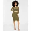 Discount 🎁 Bar III 👩 Women's Mesh Pencil 👗 Skirt, Created For Macy's Burnt Olive ✨