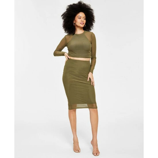 Discount ๐ Bar III ๐ฉ Women's Mesh Pencil ๐ Skirt, Created For Macy's Burnt Olive โจ 1 Discount ๐ Bar III ๐ฉ Women's Mesh Pencil ๐ Skirt, Created For Macy's Burnt Olive โจ