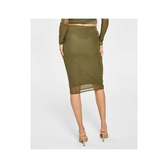 Discount ๐ Bar III ๐ฉ Women's Mesh Pencil ๐ Skirt, Created For Macy's Burnt Olive โจ 2 Discount ๐ Bar III ๐ฉ Women's Mesh Pencil ๐ Skirt, Created For Macy's Burnt Olive โจ - Image 2