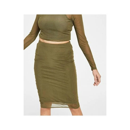 Discount ๐ Bar III ๐ฉ Women's Mesh Pencil ๐ Skirt, Created For Macy's Burnt Olive โจ 3 Discount ๐ Bar III ๐ฉ Women's Mesh Pencil ๐ Skirt, Created For Macy's Burnt Olive โจ - Image 3