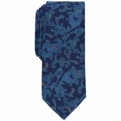 Cheapest ⭐ Bar III Men's Roosevelt Paisley Tie, Created For Macy's Navy ⌛