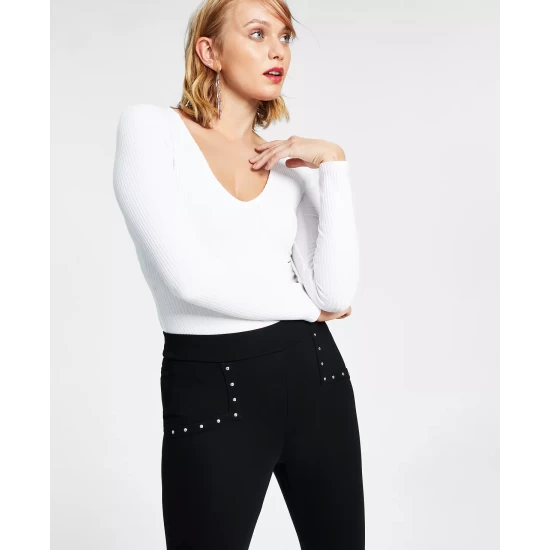 Brand new ๐ Bar III ๐ฉ Women's Studded Waist Detail Pull-On Leggings, Created For Macy's Deep Black โ 5 Brand new ๐ Bar III ๐ฉ Women's Studded Waist Detail Pull-On Leggings, Created For Macy's Deep Black โ - Image 5