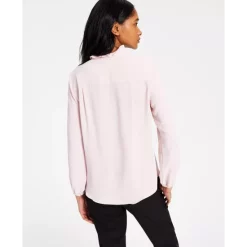 Best Pirce 😉 Bar III 👩 Women's Printed Tie-Neck Long-Sleeve Top, Created For Macy's Jazz Berry Combo 😉