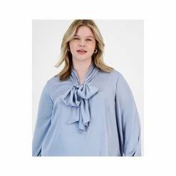 Best reviews of 💯 Bar III Plus Size Bow-Tie Cinched-Sleeve Blouse, Created For Macy's Moonstone 😀 -Cheap Bar III Store unnamed file 1593