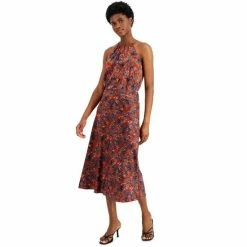 Buy 😉 Bar III 👩 Women's Printed Midi 👗 Skirt, Created For Macy's Blue Shadow Combo ⭐