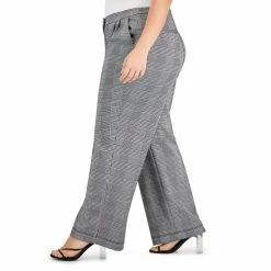 New 👏 Bar III Plus Size High-Rise Pleated Wide-Leg Pants, Created For Macy's Black/white 👏 -Cheap Bar III Store unnamed file 1604
